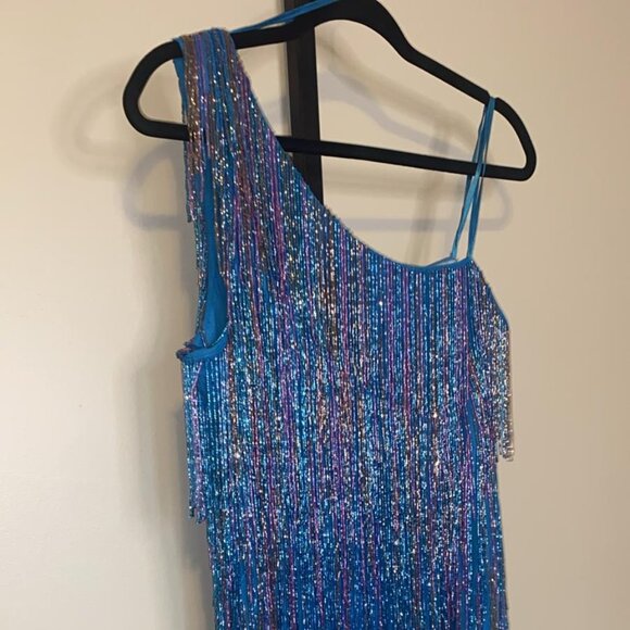 Liv Foster Beaded One Shoulder Mini Dress - Picture 6 of 12